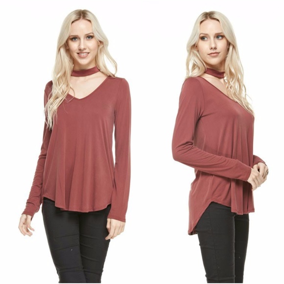 Tops - Modal V-Neck Choker Top