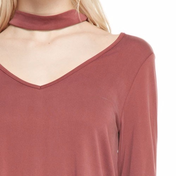 Modal V-Neck Choker Top - Picture 2 of 2