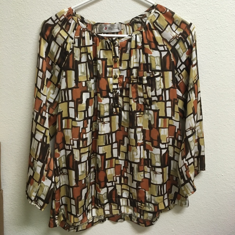 Brown satin top