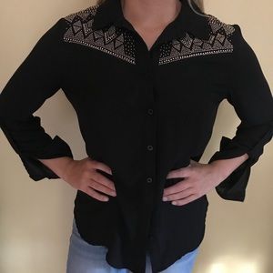 Forever 21 Black Button Up Blouse