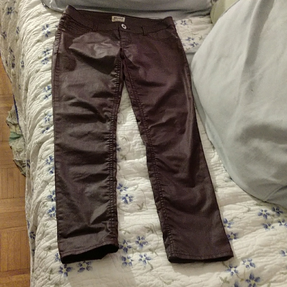 Rich plum color coated jeans!