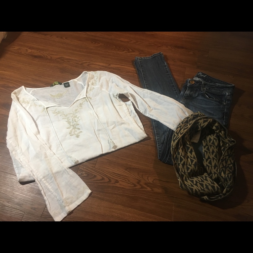White embroidered top