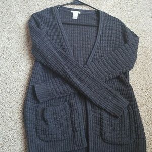 Grey knit cardigan