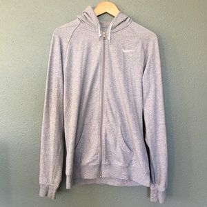 Lightweight grey Nike zip hoodie