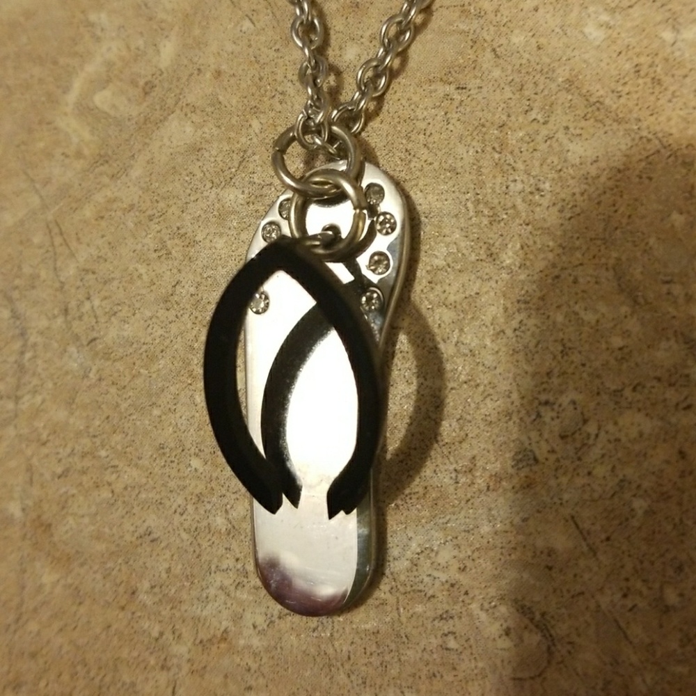 Black flip flop necklace