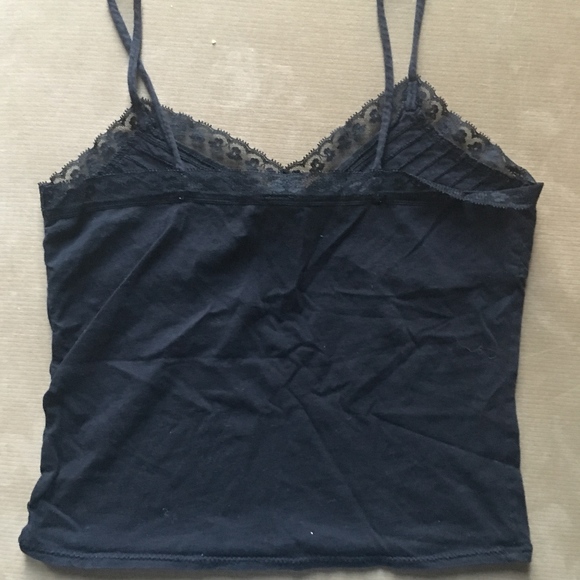 Black Lace Trimmed Tank Top - Picture 3 of 4