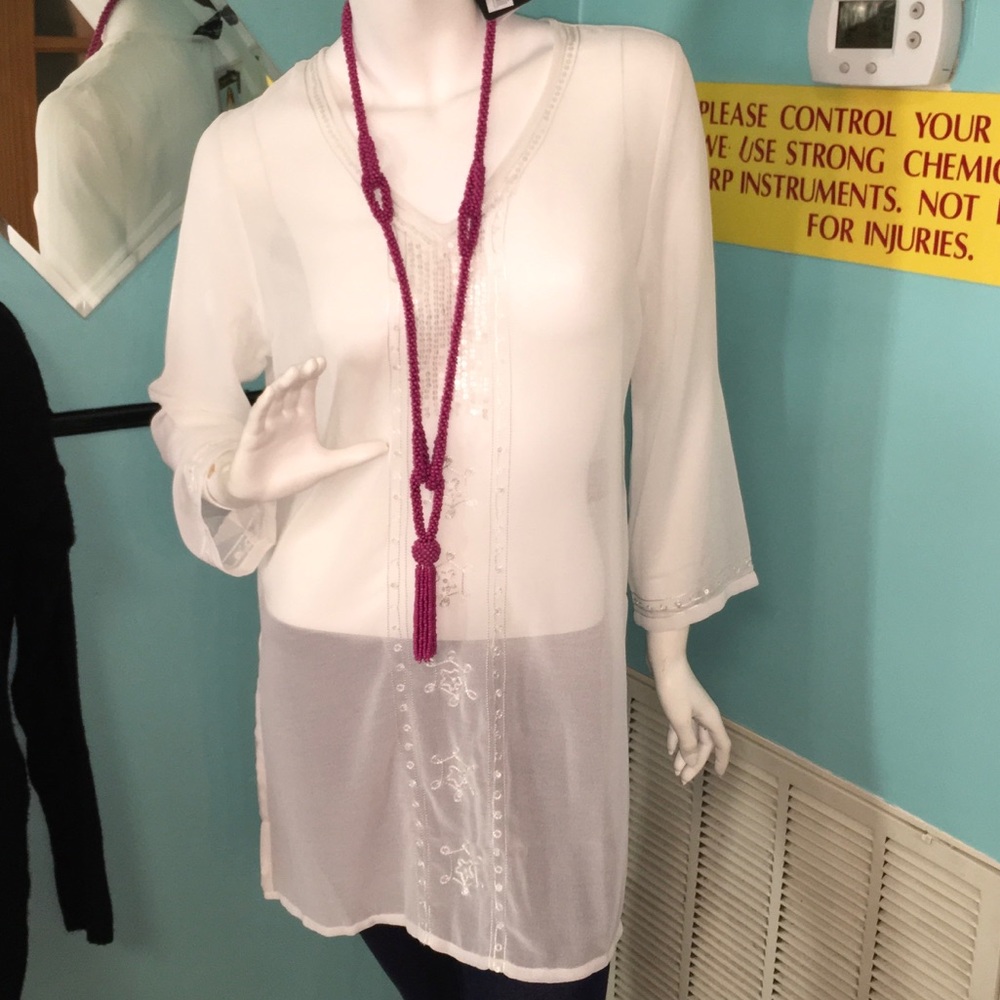 Sheer white coverup