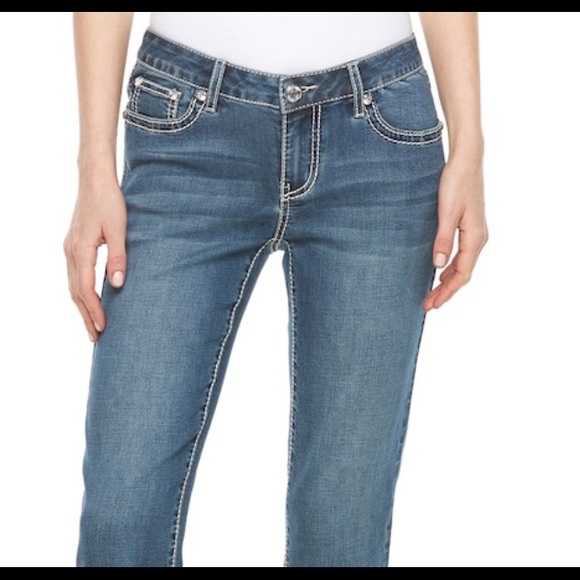 NWT💋 APT 9 EMBELLISHED CROSS JEAN CAPRIS Size 8 - Picture 2 of 5