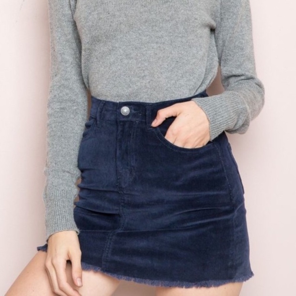 BRANDY SKIRT CORDUROY NAVY - Picture 1 of 3