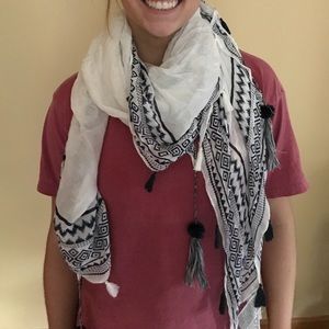 Navy Blue and White Scarf