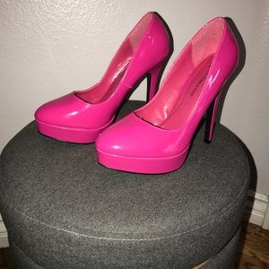Hot Pink Patent Pumps