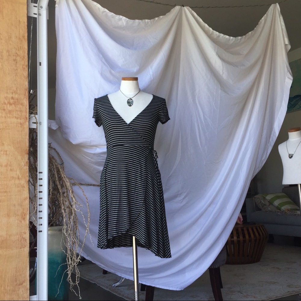 Kimchi blue striped wrap dress