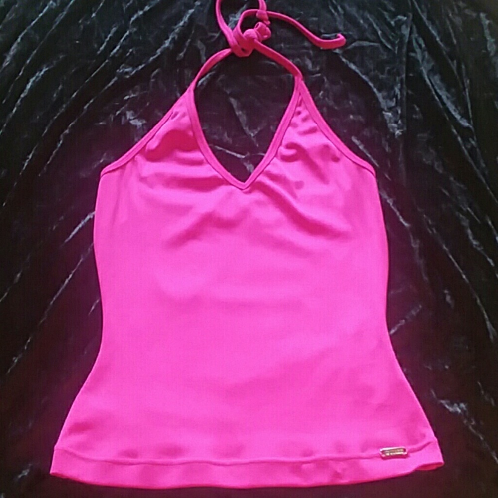 Sexy Guess Jeans Hot Pink Magenta Halter Tank Top