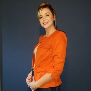 Beautiful vintage orange soft sweater blazer