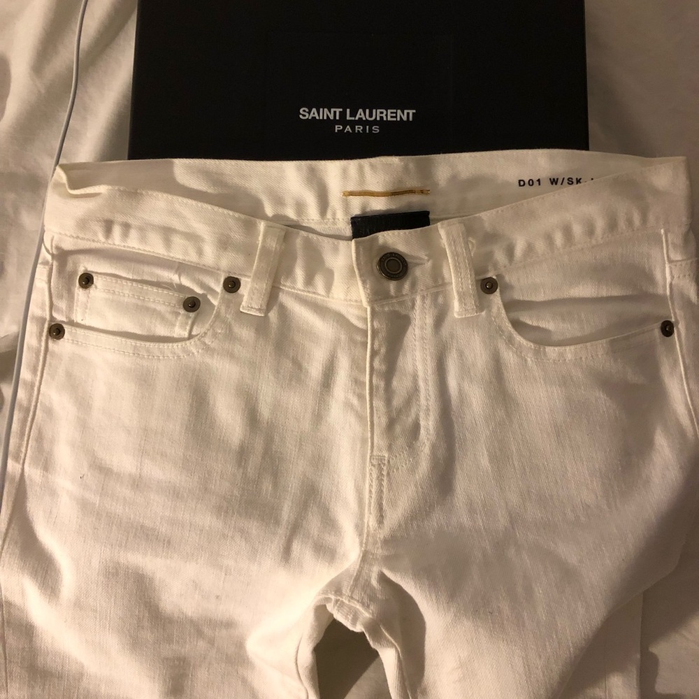 Saint Laurent skinny white denim