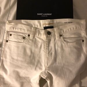 Saint Laurent skinny white denim