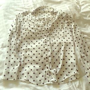 EXPRESS Polka Dot Portofino Shirt