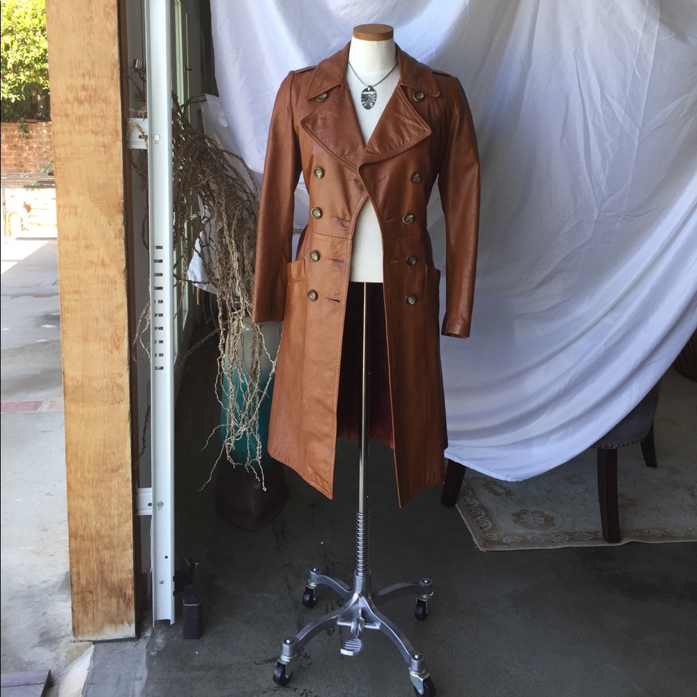 Vintage leather double breasted