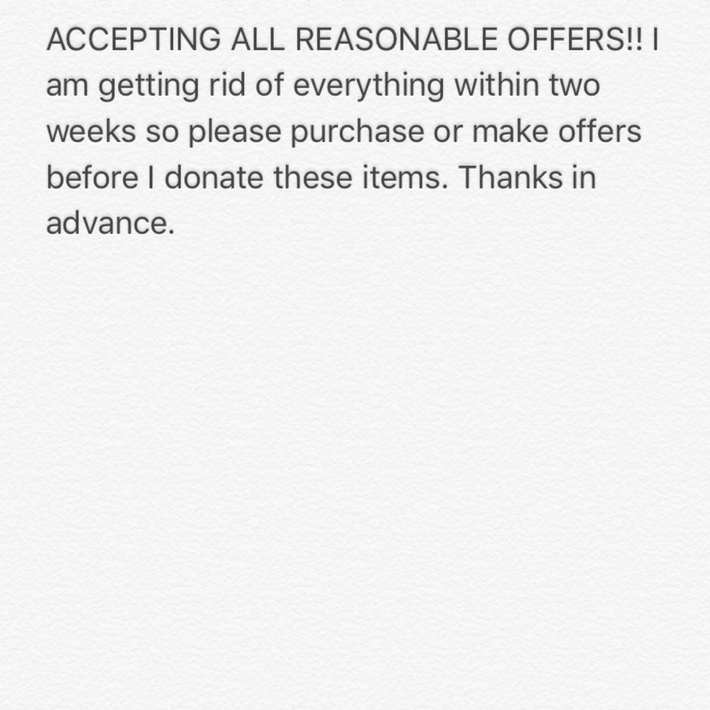 ACCEPTING ALL REASONABLE OFFERS