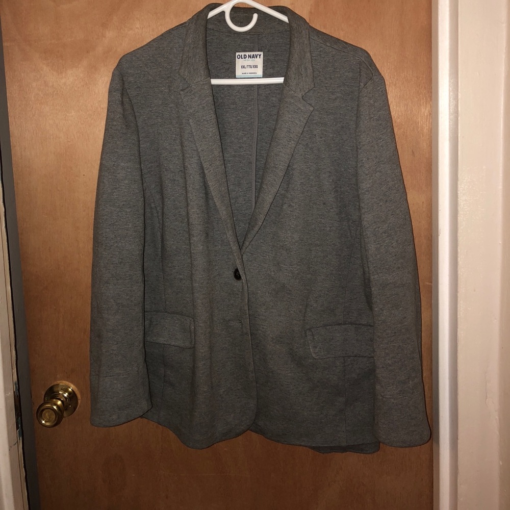 Gray Cotton Blazer