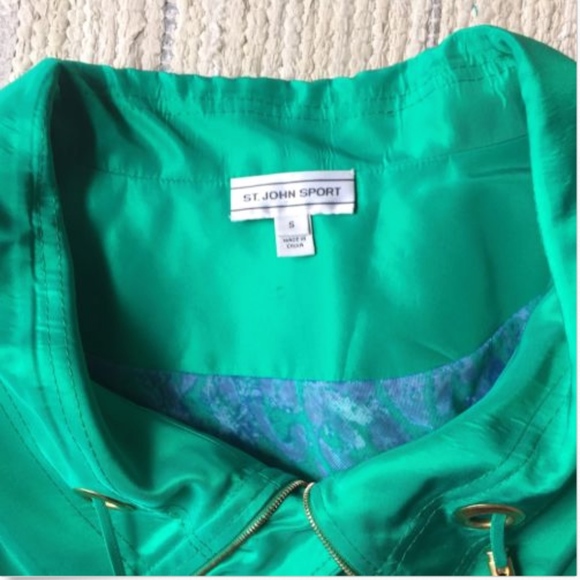 ST JOHN SPORT green Jacket gold Small Fall Travel - Picture 2 of 6