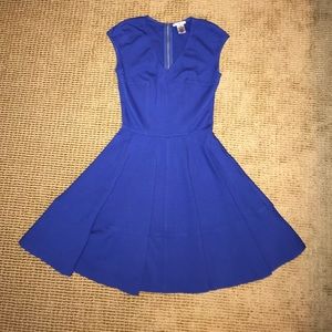 Royal blue dress.