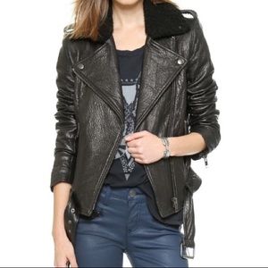 Current Elliot black leather jacket size 2