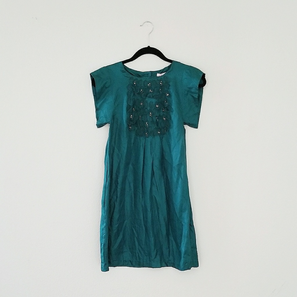 PAUL & JOE designer turquoise green accent dress - Picture 2 of 3