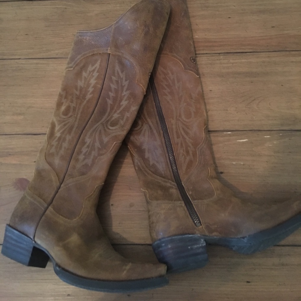 Ariat suede knee high boots.