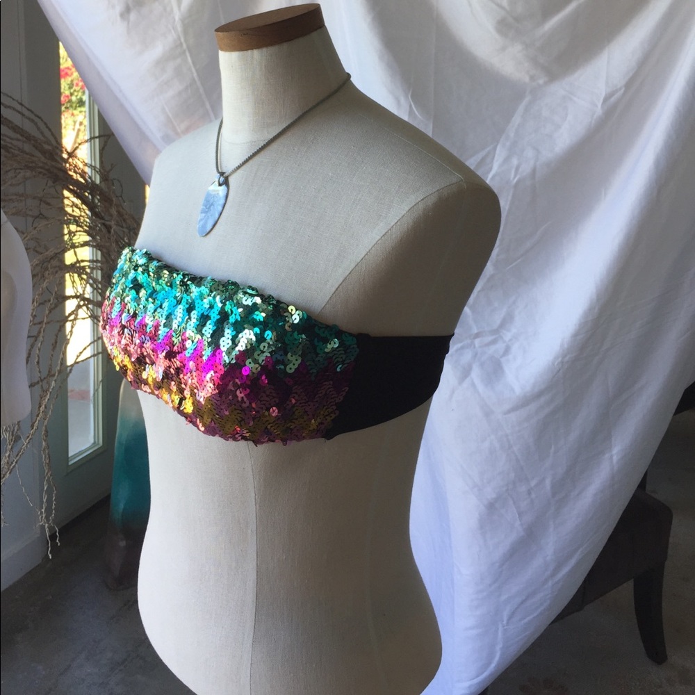 Sequin cruise casino holiday bikini top