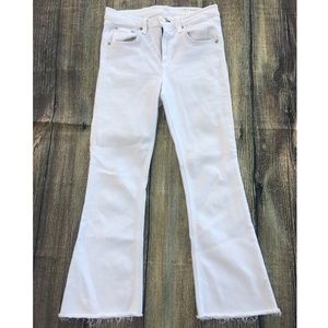 White flare jeans