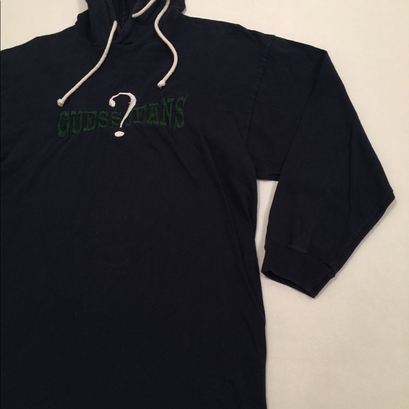 ❌SOLD Vintage GUESS JEANS Spell Out T Shirt Hoodie - Picture 2 of 8