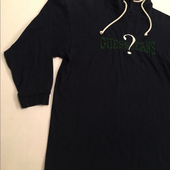 ❌SOLD Vintage GUESS JEANS Spell Out T Shirt Hoodie - Picture 3 of 8