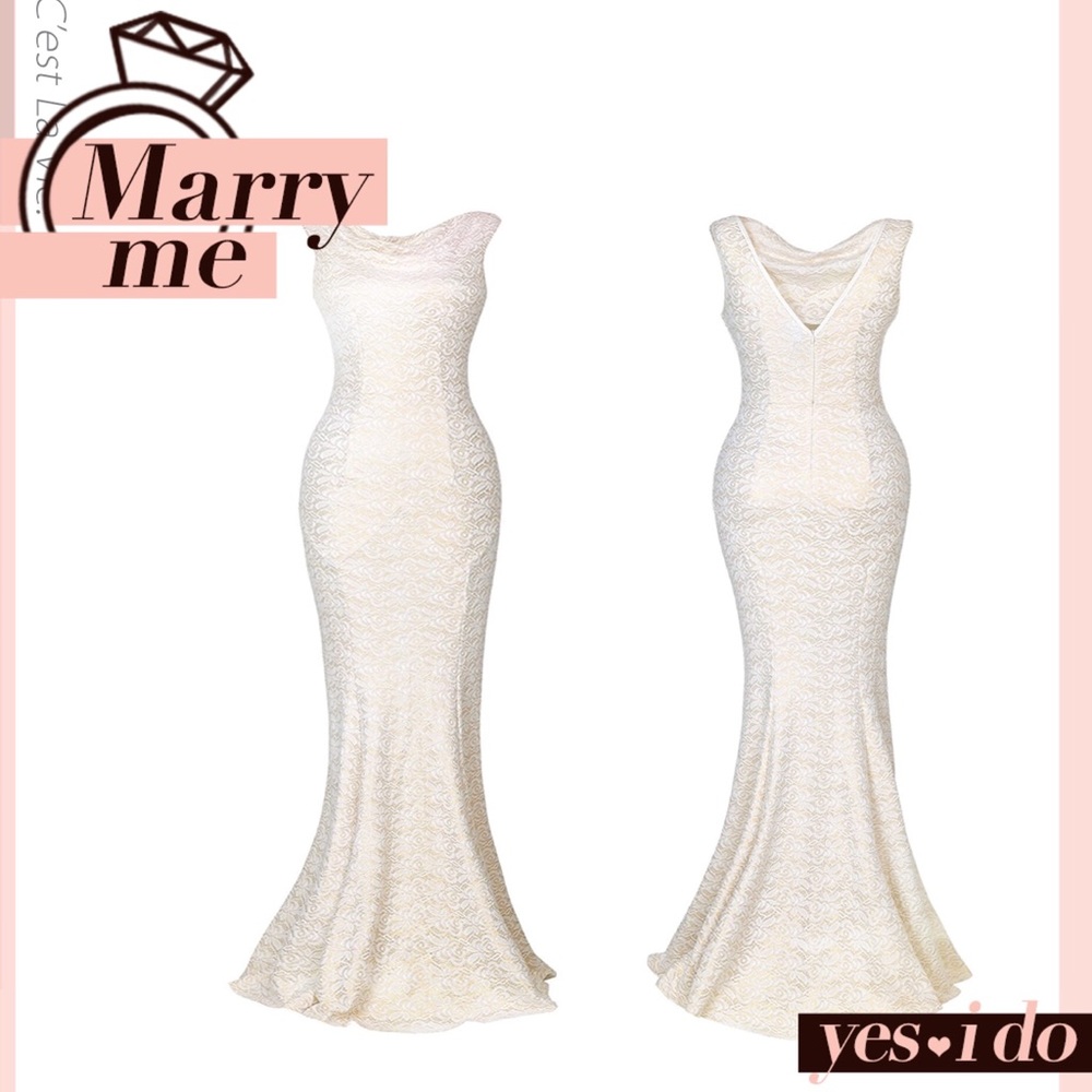 💍 Mermaid Queen Lace Sculpting Wedding Gown,S, NWOT