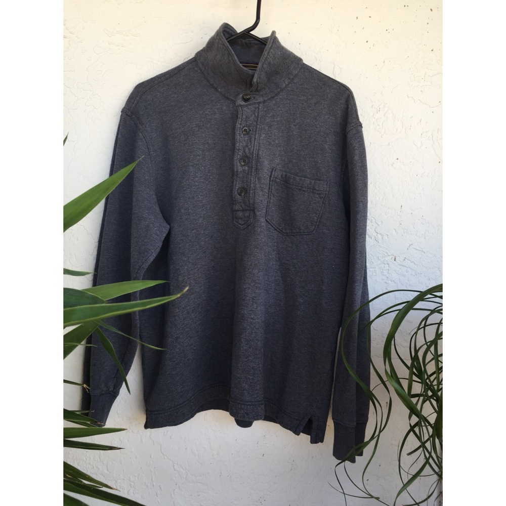 Eddie Bauer “Sport Shop” polo fleece grey sweater