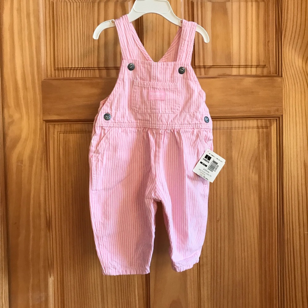 🌸NWT Pink Oshkosh Overall sz6/9 month 100% Cotton