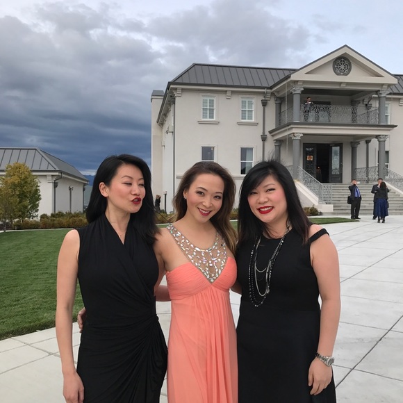 Worn once: Orange gown Cache w/ beaded neckline. - Picture 2 of 3