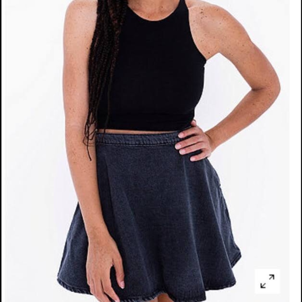 American apparel denim black washed circle skirt M
