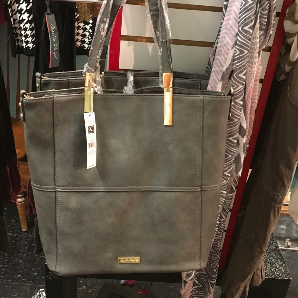 Grey tote bag