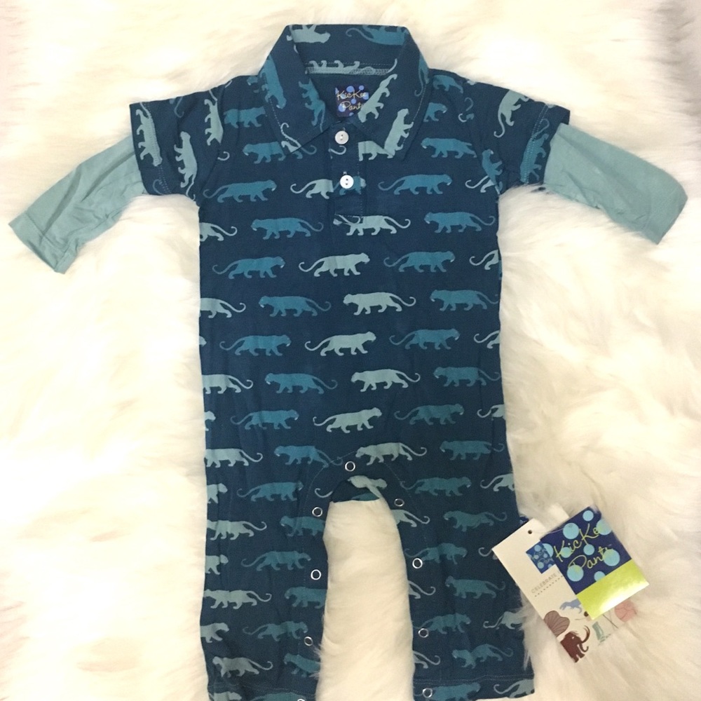 Kickee Pants Boys Long Sleeve Polo 0-3 months