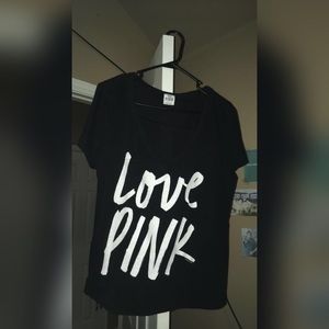 Love pink black short sleeve shirt