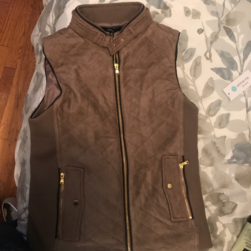 Rowan Faux Suede Quilted Vest