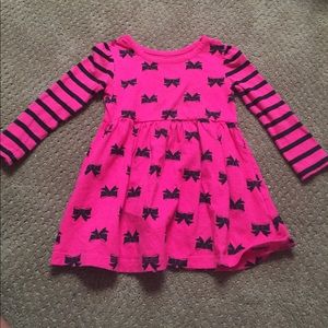 Hot pink and black bow dress