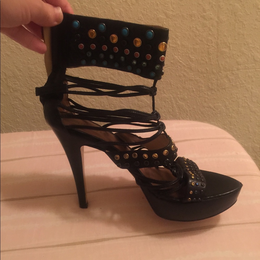 Nine West jeweled heels