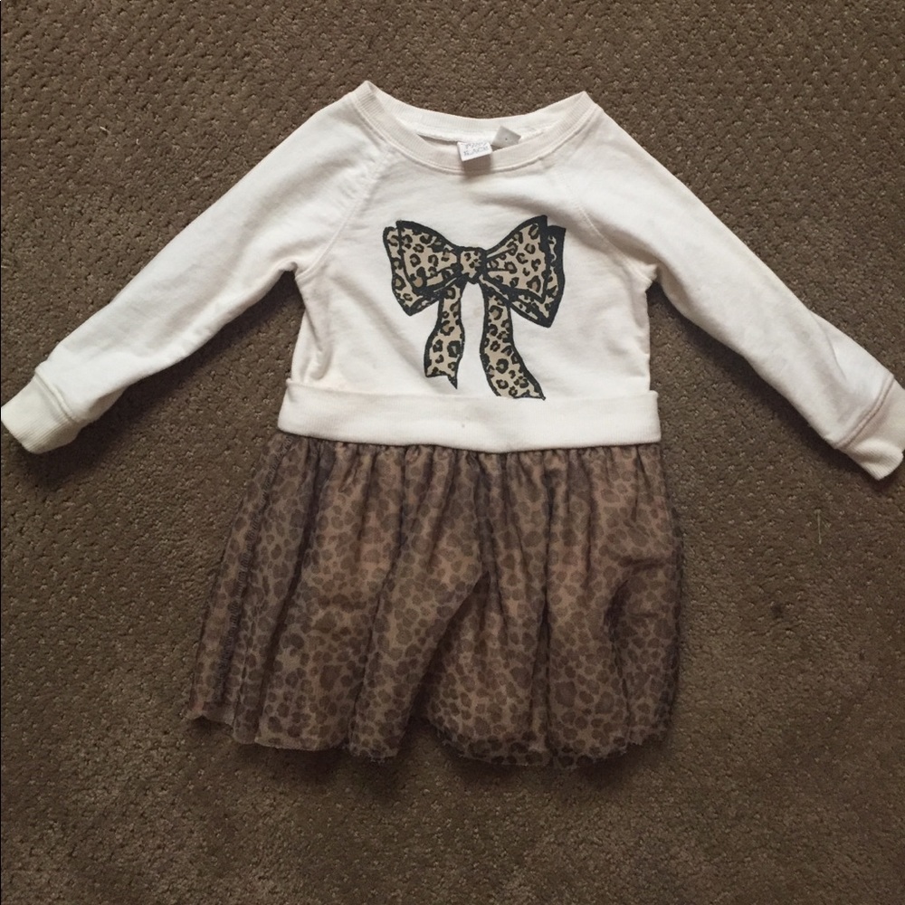 Children Place leopard print bow dress