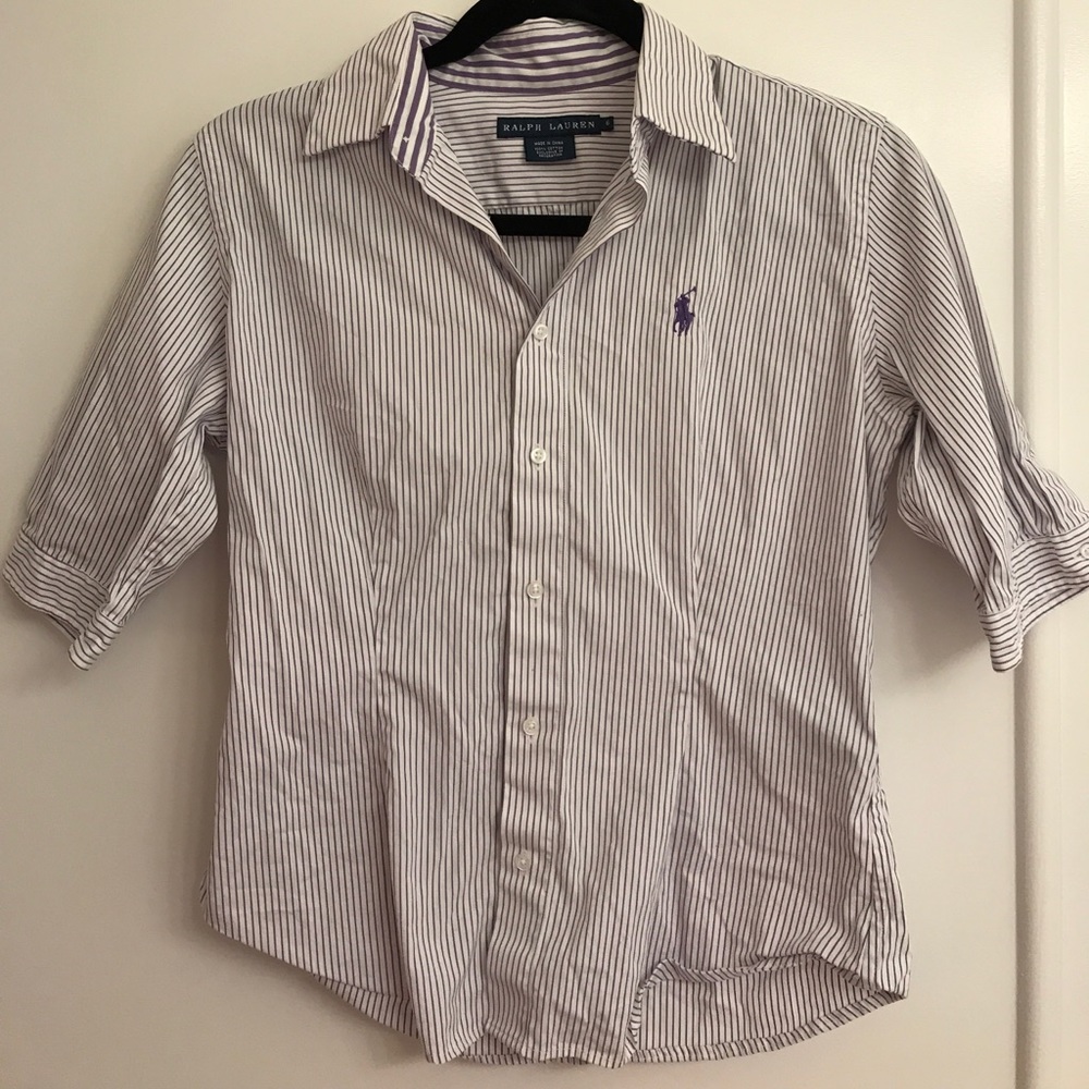 Ralph Lauren purple and white button down