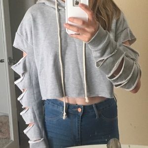 Perfect condition. Cropped hoodie with arm cutouts