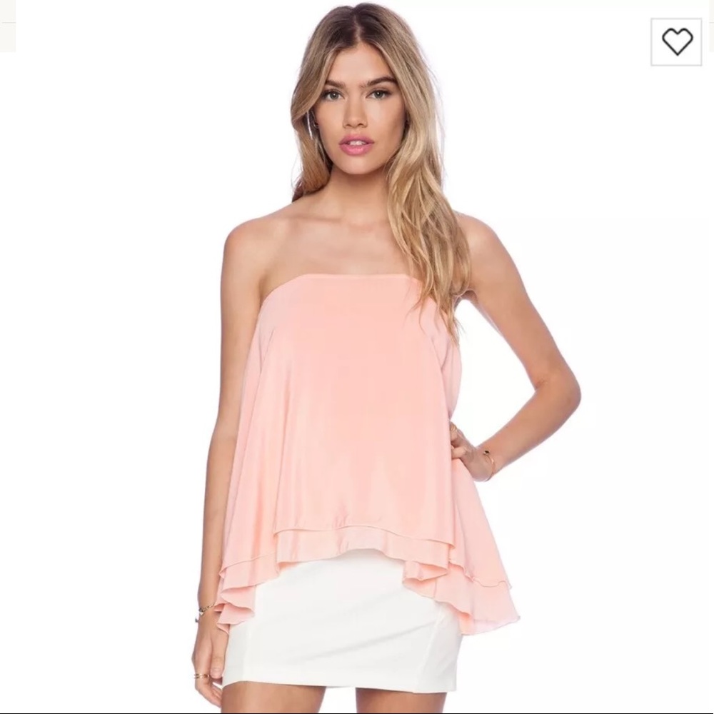 NWT MAURIE & EVE Imperial Pink Silk strapless top