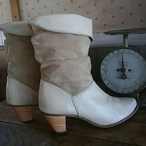 Vintage Acme Dingo Leather & Suede Slouch Boots Vintage Acme Dingo Leather & Suede Slouch Boots