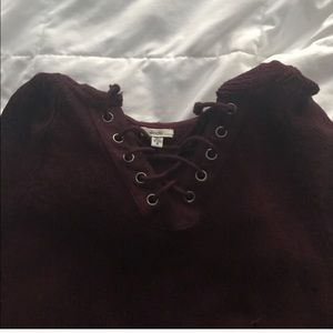 maroon hoodie